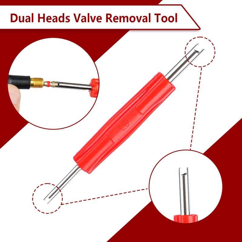 Lettry 22Pcs Quick Change Tire Valve Tool Kit, Tire Valve Stem Core Quickly Replacement Tool Kit, Perfect Tool for Replacing Leaky Valves in Cars,ATVs,Trucks, etc, With 4 TR413/TR414, 8-Way Valve Tool - Image 4